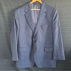 Jos A Bank Signature Gold Navy Blue Wool Pinstripe Blazer Jacket Sport Coat 46R